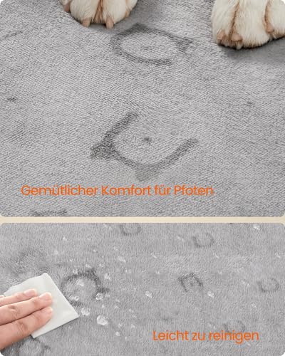 Feandrea Hundedecke, 2er Set, Wiederverwendbare Hundematte, 122 x 91 cm, XL, wasserdicht, auslaufsicher, rutschfest, saugfähig für Hunde, Katzen, Kaninchen, Taubengrau PTD003G01