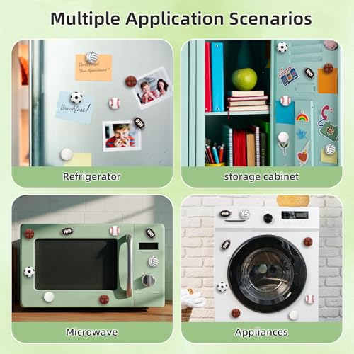 12 imanes decorativos de baloncesto para refrigerador miniatura 6
