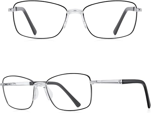 Miniatura 2 de RB. Pilot - Lentes de lectura para mujer, bloqueo de luz azul, lentes de computadora con bisagra de resorte, marco de metal, patas de acetato