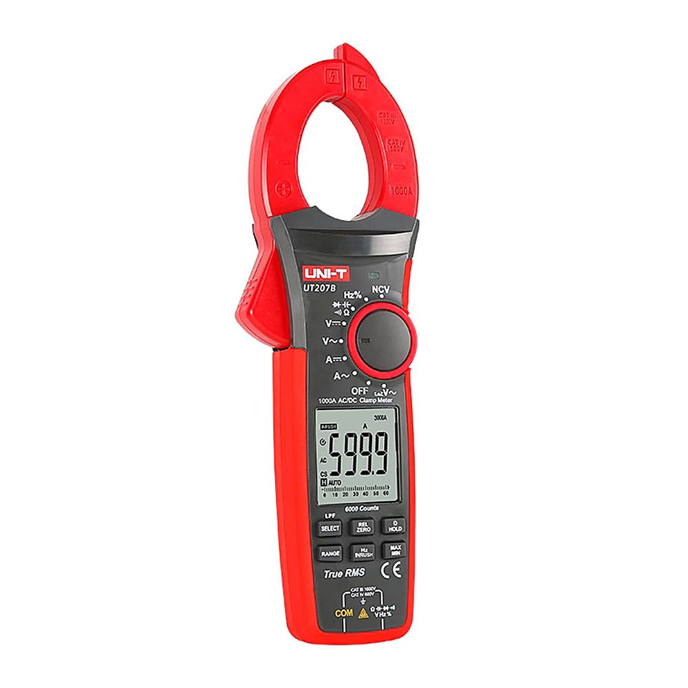 UNI-T UT207B Digital Clamp Meter DC/AC 1000A 1000V Current Voltage Tester Amperimetrica LPF ACV Auto Range 6000 Count Backlight Flashlight