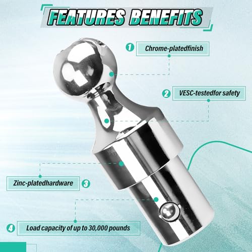 60692 Puck System Gooseneck Hitch Kit Fit for Ford F250 F350, Chevrolet Silverado 2500 HD 3500 HD, GMC Sierra 2500 HD 3500 HD. 2 5/16-In 30000lbs Ball by Fexhull - Image 5