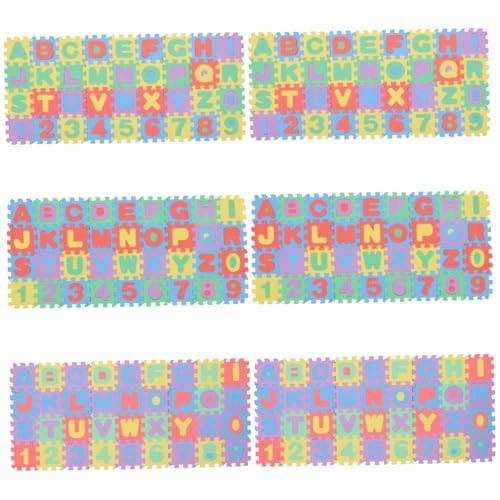 LRXIYODE 6 Juegos Alfombrillas Infantiles Entrelazadas de Espuma EVA con Números y Letras Tapetes Puzzle Suaves para Gateo Resistentes al Agua y Cómodas para Bebés