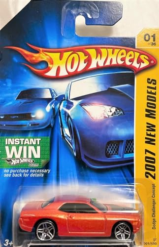 Hot Wheels 2007-001/180 New Models 01/36 Dodge Challenger Concept On Instant Win Card 1:64 Scale