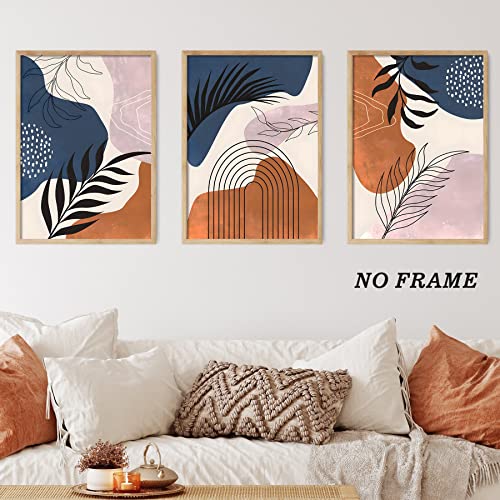 Colorful Abstract Geometric Wall Art Neutral Boho Posters Minimalist Plant Painting Burnt Orange Pictures Pink Blue And Orange Wall Art Neutral Plant Pictures Boho Colorful Painting 16X24In No Frame #TOP5