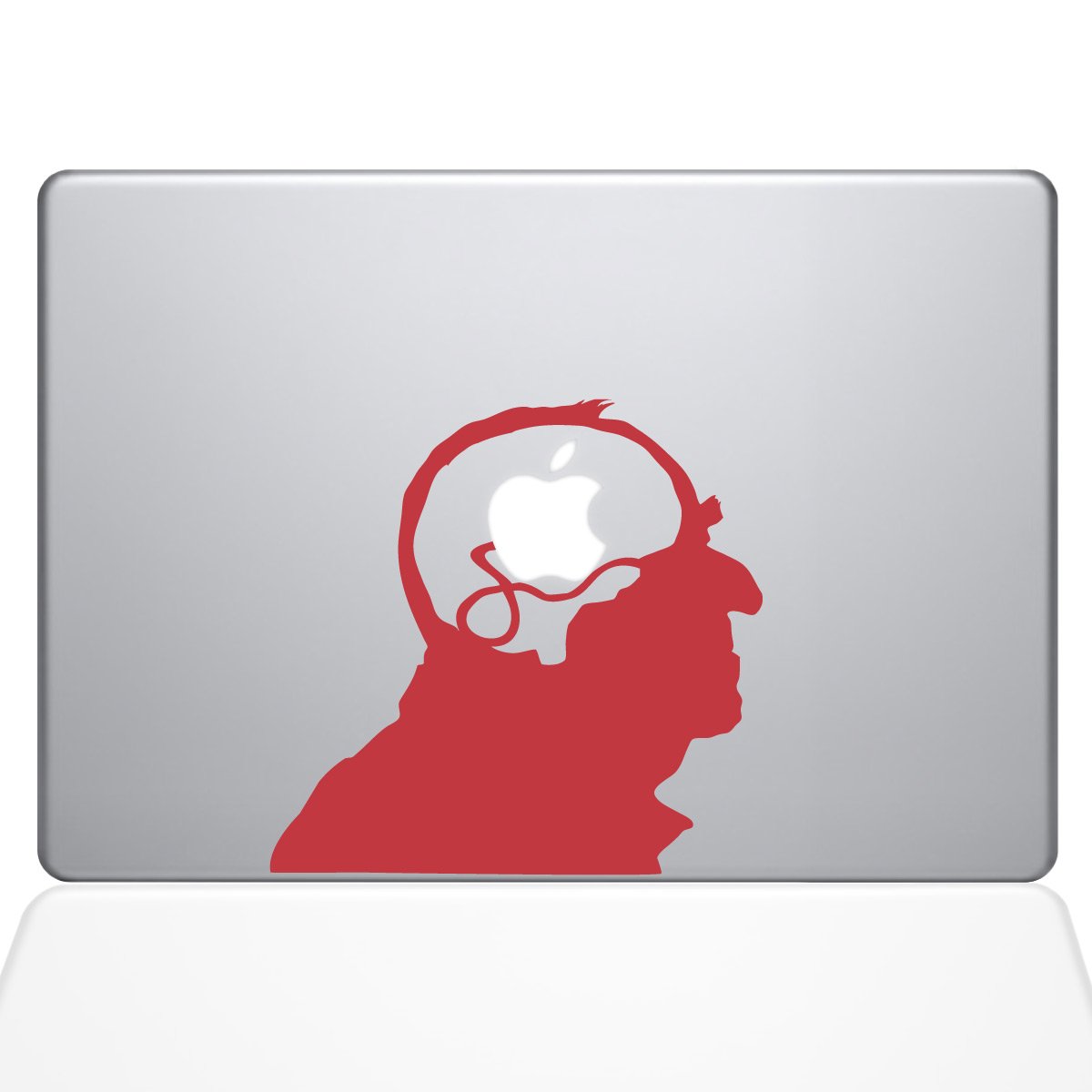 Autocollant MacBook rouge vinyle 33 cm sticker ordinateur portable Steampunk Apple Brain