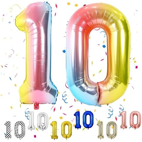FunHot 40-Inch Gradient Number 10 Balloon Cover