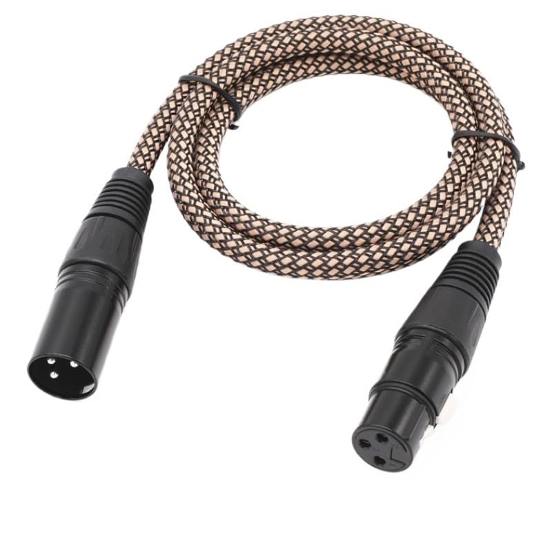 Przedłużenie linii męsko-żeńskiej zbalansowany wzmacniacz miksera XLR linia mikrofonu na żywo (brązowa czarna netto, 1,8 m)