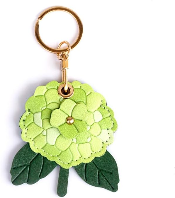 Leather Hydrangea Flower Keychain Pendant, Accessories Elegant Floral Key Chains for Women Men Wallet Purse Charms