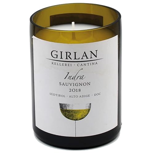 Candlit Décoration d'intérieur Bougie en bouteille recyclée par Kellerei Girlan Indra Sauvignon