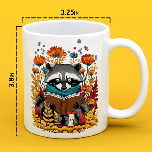 Taza de cerámica Loftipop con diseño otoñal y mapache 11oz miniatura 4