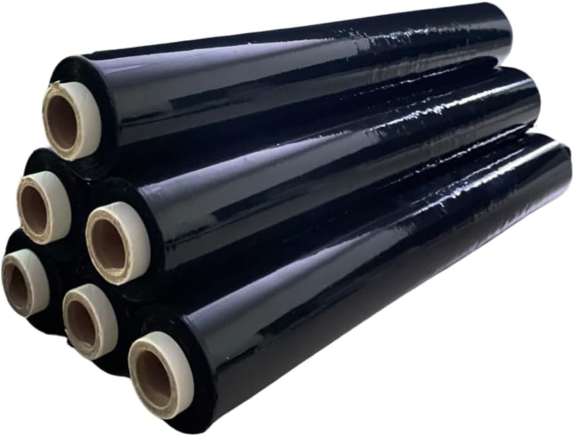 REQUISITE NEEDS Heavy Duty Shrink Wrap Roll Cling Film Packaging 400MM x 250M (Pack Of 6) (Black)