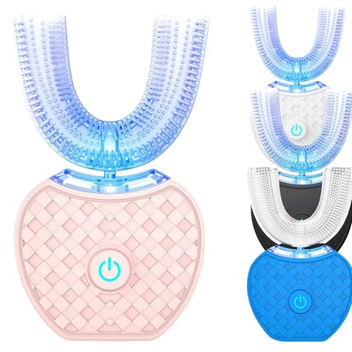 Cepillo de dientes eléctrico, limpieza automática de 360°, cepillo de dientes eléctrico ultrasónico inalámbrico, cabezal de cepillo de silicona de grado alimenticio. (B)