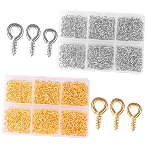 ARTIBETTER Tightening Screw Eye Bolt Hooks Metal for Jewelry Making DIY Pendant Materials 2 Boxes