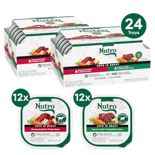 Image of Nutro Cuts in Gravy Wet Dog Food, Lamb & Beef, 3.5 oz, 12 Count, 2pack