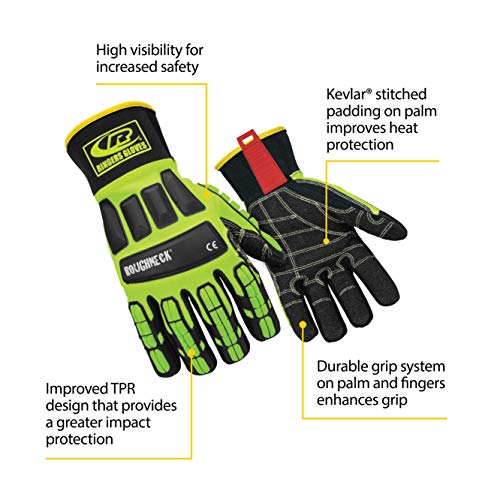 Glove, Impact Resistant, Kevloc, L, Hivis, Pr #TOP1