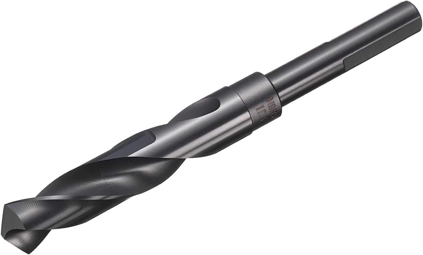 uxcell 17.5mm Drill Bit 12mm Reduced Shank 3-Flat M35 5% Cobalt High-Speed Steel Twist Nitriding Black 118° Bits for Hard Metal Stainless Steel,1pcs