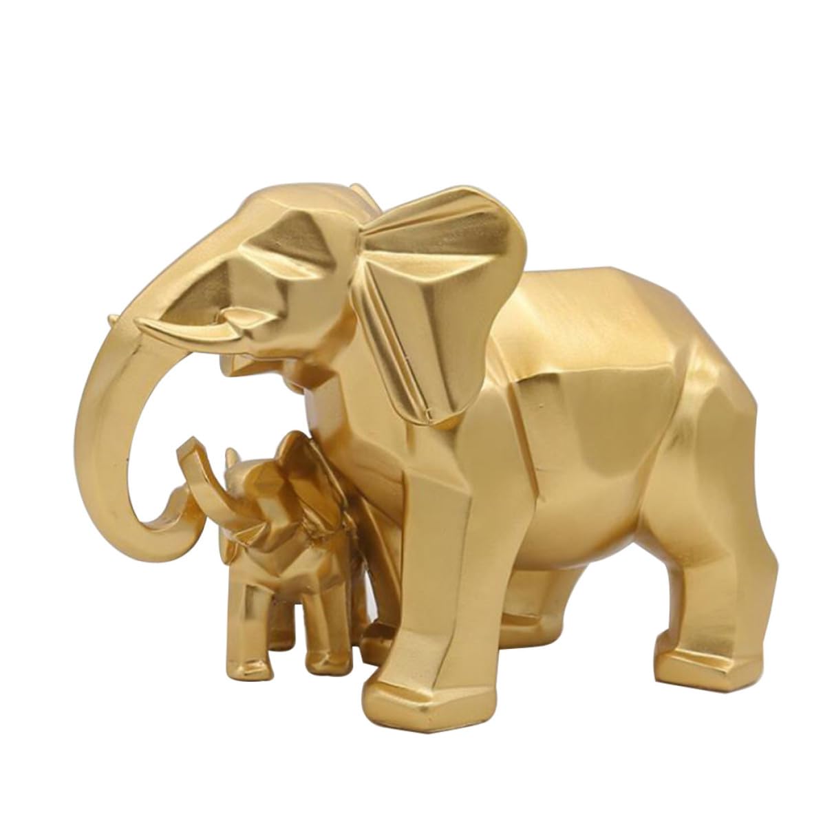 ifundom Figura de Resina Dorada de Elefante para Escritorio en Oficina y Jardín, Diseño Vívido para Uso Familiar