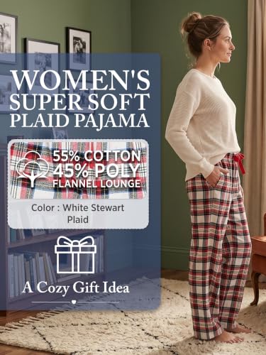 Image of Ashford & Brooks Women's Super Soft Flannel Plaid Pajama Sleep Pants