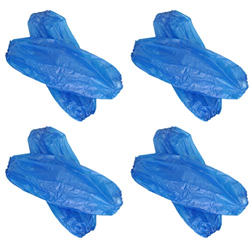 Healifty 200 piezas mangas de brazo desechables cubre mangas impermeables a prueba de aceite mangas de limpieza herramienta de limpieza de cocina protectora azul