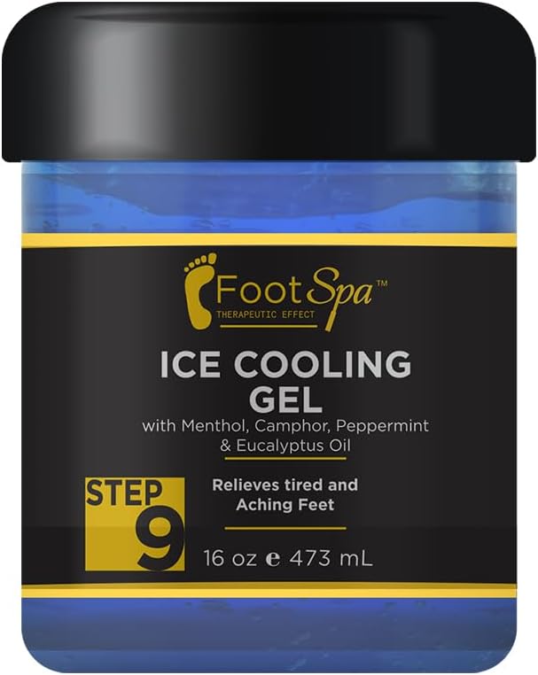 -16 oz Cooling Gel - Mint, Eucalyptus, Menthol, Peppermint Extract - Refreshing Pedicure Relief