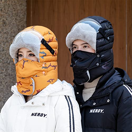 Bonnet de ski anti-vent avec caches-oreilles en velours isolant
