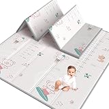 Julrrimg 200X180x1.5cm Tapis Bebe Pliable, XXL Tapis Jeux, Baleines Tapis Bebe Pliable avec sac de Transport, Tapis sol Bebe Impermeable, Tapis de Motricité Bébé