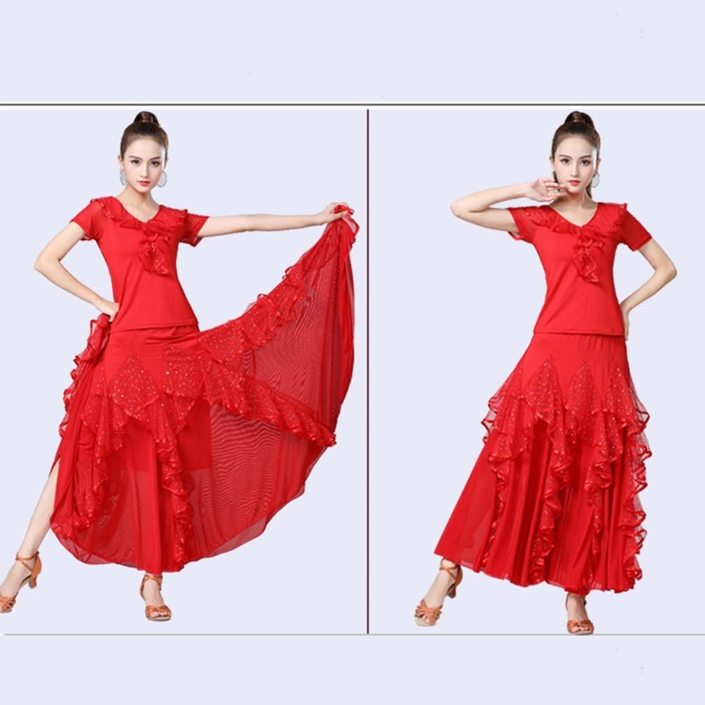Amazon.com: HOTRA Sequin Dance Costume Women Salsa Latin Dance Club Dresses  Practice Dresses Wear Carnival Outfit (Color : Rose Red, Size : XX-Large) :  Clothing, Shoes & Jewelry