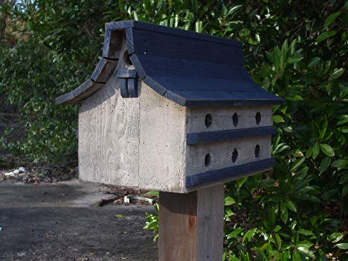 Purple Martin bird house, Navy Blue and white bird house, distressed bird house, rustic bird house, large bird house, Bird House,