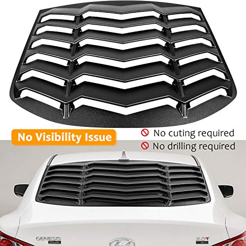 Rear Window Louver Fits For Hyundai Genesis Coupe 2010 2011 2012 2013 2014 2015 2016 Scoop Windshield Sun Shade Covers Fit All Weather In Gt Lambo Style Matte Black Abs #TOP3