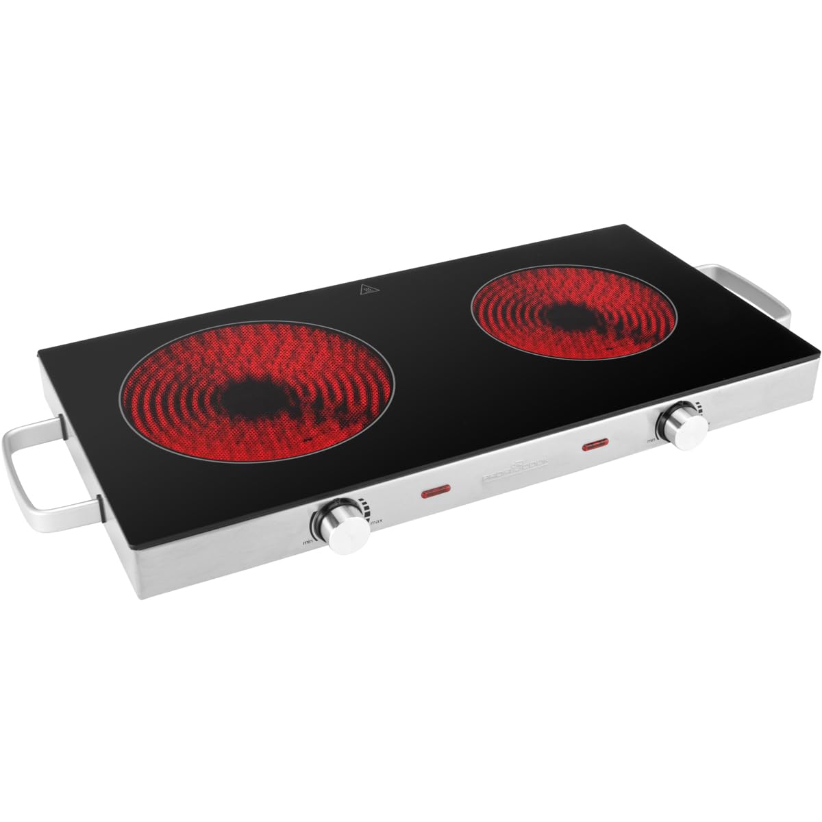 ProfiCook Piastra singola a infrarossi, adatta per tutti i tipi di pentole, superficie di cottura in vetroceramica, 2800 Watt, alloggiamento in acciaio inox