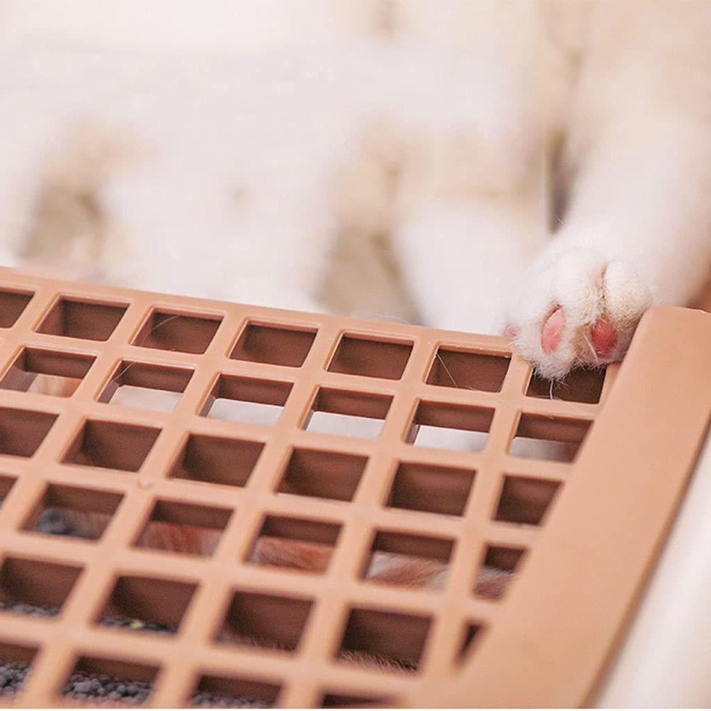 Cajas de Arena Caja de Arena de Gato Allorante Totalmente Cerrado Alto de Gato Grande con asa, Inodoro de Gato Interior fácil de Limpiar Arenero ​Gatos (Color : C)