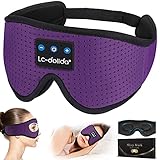 LC-dolida Sleep Headphones, Sleep Mask Bluetooth Wireless Music Eye Mask, Sleeping Headphones for Side Sleepers Sleep Mask with Bluetooth Headphones Ultra-Thin Stereo Speakers Perfect for Sleeping