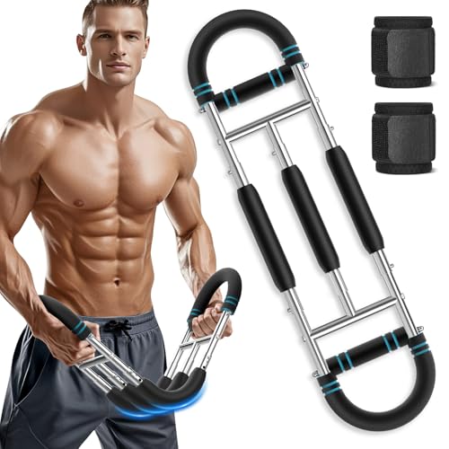 MoKo Twister Armtrainer, Verstellbarer Armtrainer 60-170 lbs, Trainingsgeräte für die Brustmuskulatur zur Stärkung der Oberkörpermuskulatur, Armkrafttrainer mit Handgelenkschützern