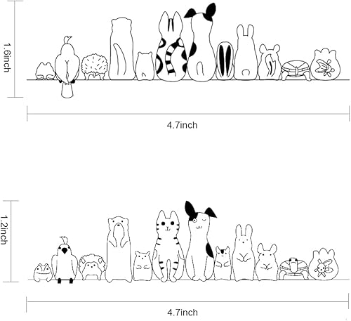 Miniatura 2 de Fila de lindos animales sellos transparentes para hacer tarjetas, decoración de álbumes de recortes, patrones de silicona para grabar álbumes,