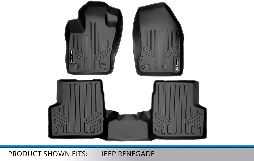 SMARTLINER All Weather Custom Fit 2 Row Floor Mat Liner Set Compatible with 2015-2023 Jeep Renegade