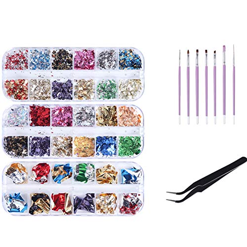 HshDUti 3 cajas de láminas doradas Cover