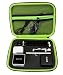 Customized Protective Case for RIF6 Cube Pico Video Projector, Secured Blocks for RIF Cube Projector, Speaker, Tripod, Mount and Cable, Zipper mesh Pocket for Other Accessories (Black+Green)
