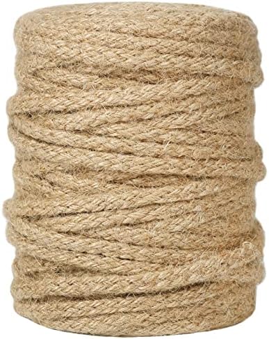Tenn Well 5mm Jute Twine, 100 Feet Braided Jute Rope, Strong and Thick Natural Twine for Crafts, Gift Wrapping, Gardening, Cat Tower Repairing, Macrame Projects