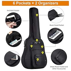 CAHAYA Housse de Guitare Gig Bag 6 Poches Avant étanches avec Pochette pour pupitre 8mm rembourré pour 40 41 Guitares… - Les Beatles, Paul McCartney, John Lennon, RIngo Starr, George Harrison CAHAYA Housse de Guitare Gig Bag 6 Poches Avant étanches avec Pochette pour pupitre 8mm rembourré pour 40 41 Guitares… – Image 2