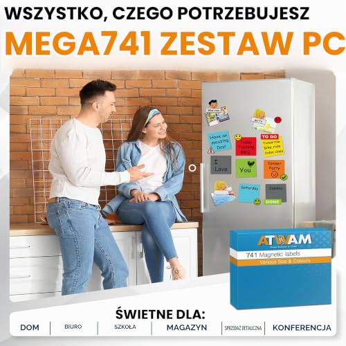 ATWAM 741 Magnetyczne Zapisywalne - 5 Różnych Rozmiarów - 6 Kolorów