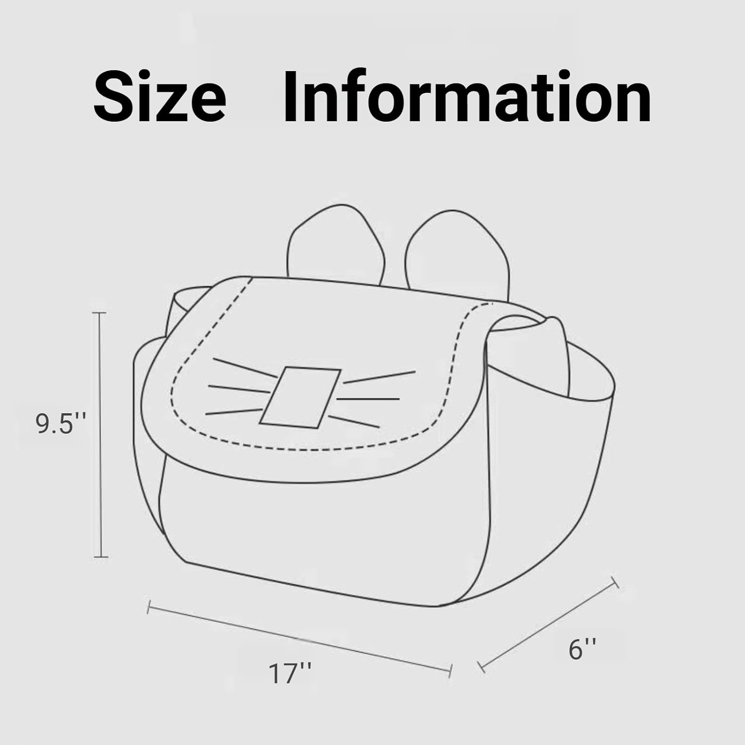 Universal Stroller Organizer with Bottle Holders, Cute Kitty Stroller Caddy Bag, Fits for All Baby Strollers, 2 Color, Big Capacity, Stroller Accessories (Black)