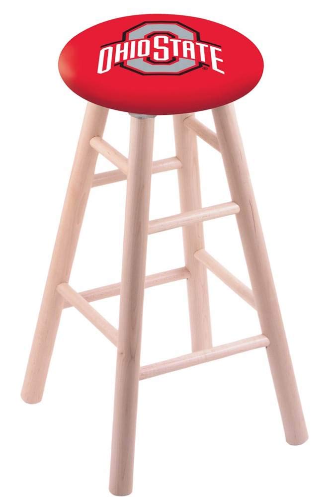 Holland Bar Stool Co. Maple Counter Stool in Natural Finish with Ohio State Seat by The