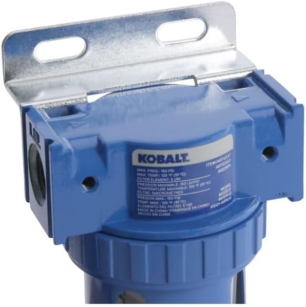 Top view of Kobalt air filter with mounting bracket