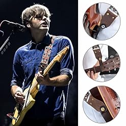 Nefelibata Sangle de guitare, sangles de guitare en coton brodé Jacquard avec extrémités en cuir Crazy Horse pour basse… - Les Beatles, Paul McCartney, John Lennon, RIngo Starr, George Harrison Nefelibata Sangle de guitare, sangles de guitare en coton brodé Jacquard avec extrémités en cuir Crazy Horse pour basse… – Image 4