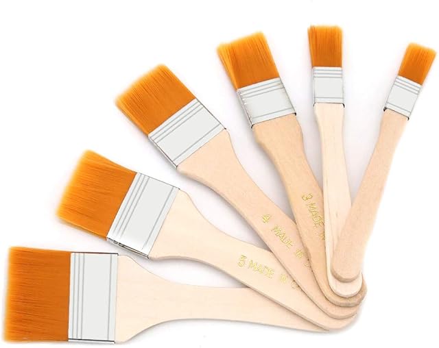 6PCS Paint Brushes Sets Professional Acrylic Paint Brushes for Art, Decorating, Watercolor, Oill, Gouache Wooden Paint Tools