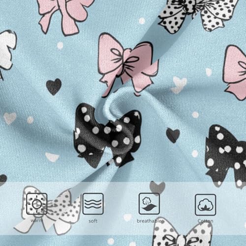 Wusikd Bows Hearts Blue Girls' Underwear Cotton Girls Briefs Soft Toddler Underwear 2T3