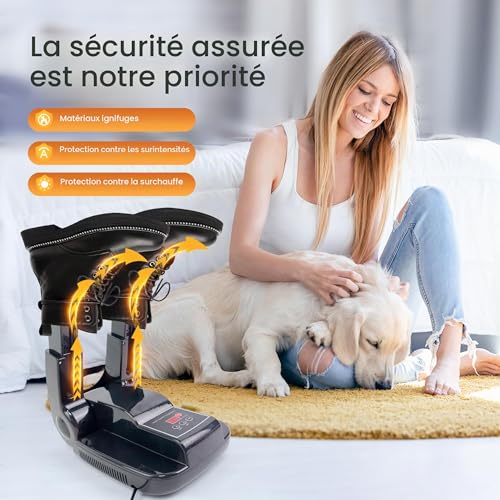 MBSM Sèche-Bottes et Chaussures, seche Chaussure Electrique, seche Gants de Boxe, seche Chaussures de Foot, Support Portable réglable et minuteur, Design Pliable et séchage Rapide pour Chaussures – vue 4