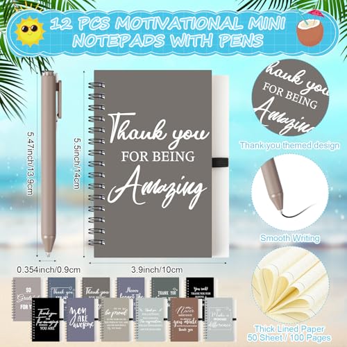Shellwei 36 Pcs Employee Appreciation Gifts Set,24 oz Plastic Tumbler with Lid and Straw,Mini Spiral Notebooks and Pens,Boho Thank You Gifts for Employee Coworkers Team Nurses Teacher (Amazing) - Thumbnail 4
