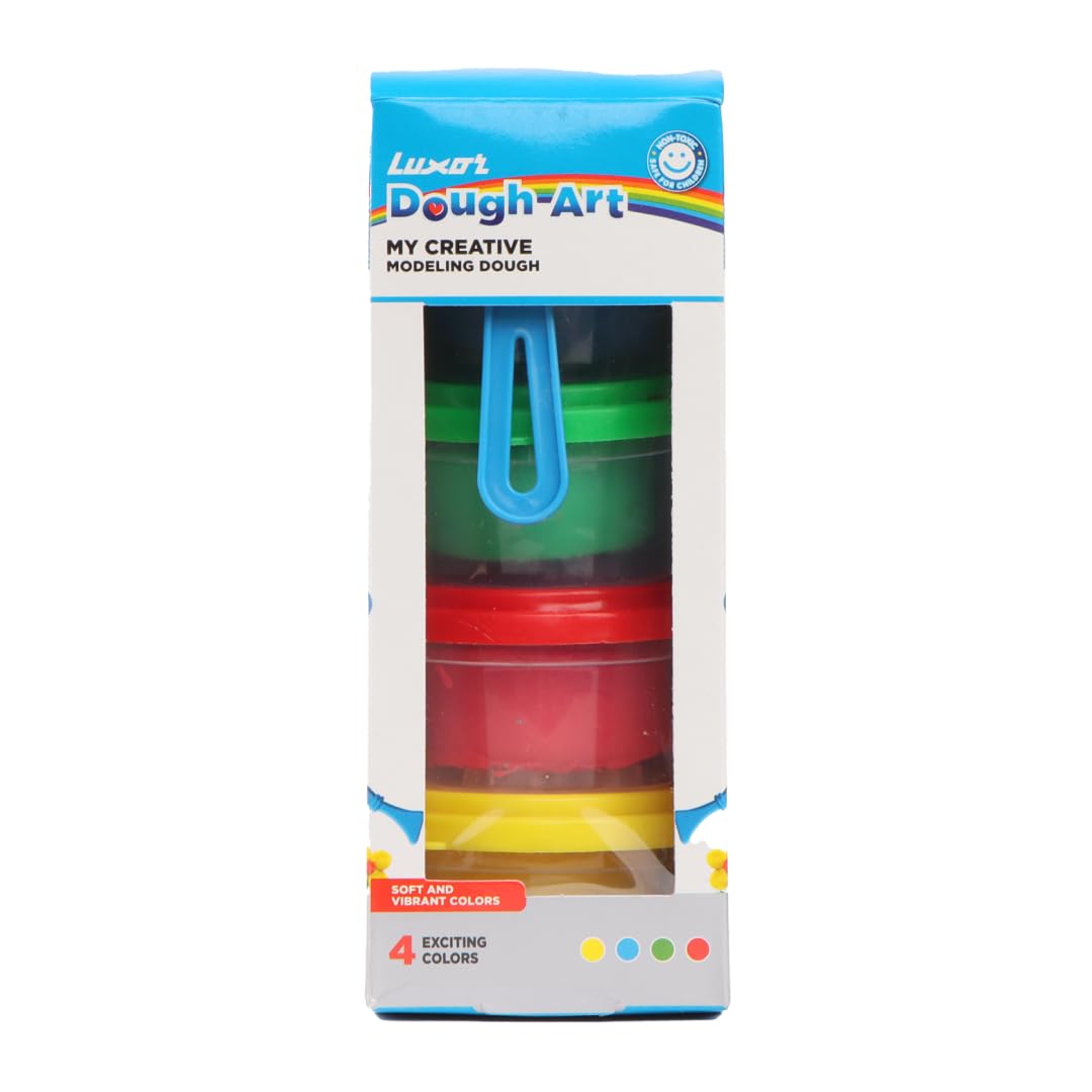 Luxor Doodles Double Decker Dough Pot: Ultimate Creative Play Set|4 Assorted colours Dough, 8 Design Moulds, 1 Roller & 1 Plastic Knife | Fun Kit for Kids (B0C7KP219S) Amazon Price History, Amazon Price Tracker