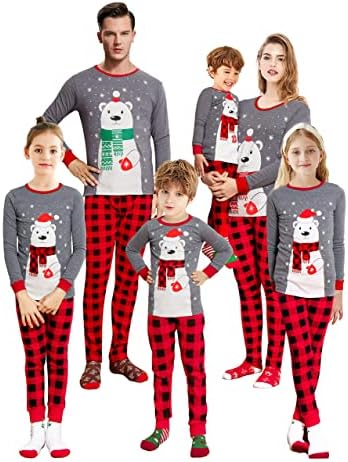 KikizYe Christmas Family Matching Pajamas Family Holiday Pjs Matching Sets